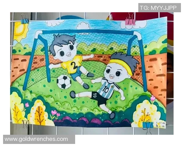 油画棒描绘绿茵赛场上激情奔跑的足球球星风采